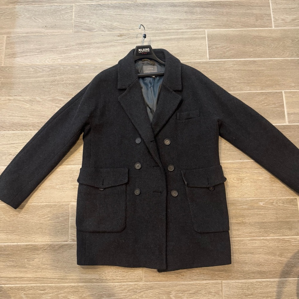 J. Crew Charcoal Stadium Cloth Nello Gori Coat